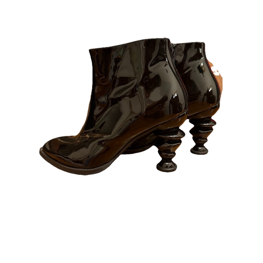 John Fluvog Powerhouse Rashida Patent Ankle Boot Size 8 Discontinued Goth Grunge